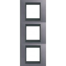 Рамка тримісна Unica Top. Колір Блакитний берил/Графіт MGU66.006V.298