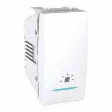 Выключатель одноклавишный кнопочный с индикационной подсветкой, символ `свет` Unica 10А MGU3.106.18LN