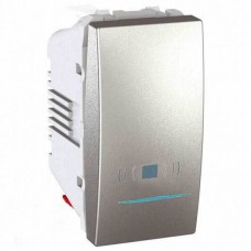 Выключатель одноклавишный кнопочный с подсветкой, тип «звонок» Unica 10А MGU3.106.30CN