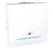 Выключатель одноклавишный кнопочный с индикационной подсветкой, символ `свет` Unica 10А MGU3.206.18LN