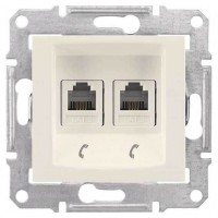 ⚡SDN4201123 Телефонная розетка двойная RJ11 Sedna. Цвет Слоновая кость ⚡SDN4201123 Телефонная розетка двойная RJ11 Sedna. Цвет Слоновая кость
