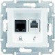 ⚡SDN5100121 PC + телефонная розетка RJ11 + RJ45, кат. 5e, неэкранированная Sedna. Цвет Белый
