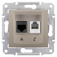 ⚡Компьютерная + телефонная розетка (RJ45 + RJ11), кат.6, неэкранированная. Sedna. Цвет Титан (SDN5200168) ⚡Компьютерная + телефонная розетка (RJ45 + RJ11), кат.6, неэкранированная. Sedna. Цвет Титан (SDN5200168)