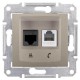 ⚡Компьютерная + телефонная розетка (RJ45 + RJ11), кат.6, неэкранированная. Sedna. Цвет Титан (SDN5200168) ⚡Компьютерная + телефонная розетка (RJ45 + RJ11), кат.6, неэкранированная. Sedna. Цвет Титан (SDN5200168)