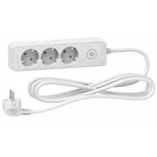 ⚡Удлинитель на 3 розетки с заземлением 3м Unica New белый (ST9433W)