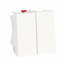 ⚡Перемикач 2-х клавішний 10А 2 модуля Unica New білий (NU321318)