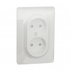⚡Розетка двойная без заземления со шторками, винтовой зажим Unica New белая (NU206318)