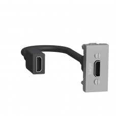 ⚡Розетка HDMI 1 модуль Unica New алюміній (NU343030)