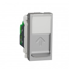 ⚡Розетка компьютерная RJ45, категории 5 UTP, 1 модуль Unica New алюминий (NU341030)