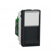 ⚡Розетка комп'ютерна RJ45, категорії 6 UTP, 1 модуль Unica New антрацит (NU341454)