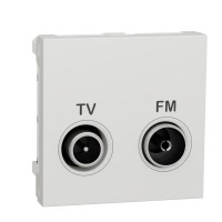 ⚡Розетка TV/FM terminal, 2 модуля Unica New белая (NU345218)