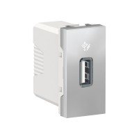 ⚡Розетка USB 1 модуль Unica New алюминий (NU342830)