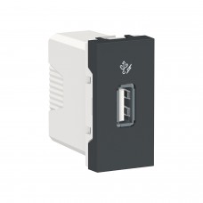 Розетка USB 1 модуль Unica New антрацит (NU342854)