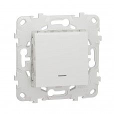 Вимикач одноклавішний з підсвічуванням сх.1а, 10А Unica New білий (NU520118N)