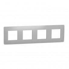 ⚡Рамка 4-х постовая Unica New алюминий (NU200830)