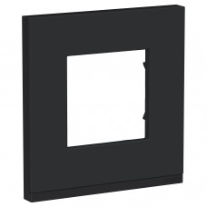Рамка 1-постовая горизонтальная Unica New каучук/антрацит (NU600282)