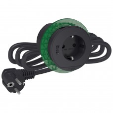 ⚡Блок розеток в стол (2К+З) + USB тип А, Unica System+ антрацит (INS44005)