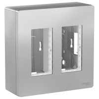 ⚡Блок unica system+ открытой установки 2х2 алюминий (NU122430) ⚡Блок unica system+ открытой установки 2х2 алюминий (NU122430)