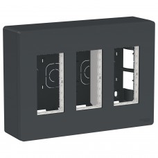 ⚡Блок открытой установки Unica System 3х2 антрацит (NU123454)