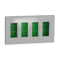 ⚡Блок unica system+ cкрытая вставка 4х2 алюминий (NU174430) ⚡Блок unica system+ cкрытая вставка 4х2 алюминий (NU174430)