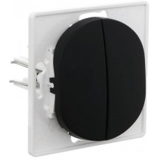 Вимикач прохідний двоклавішний послідовний Aling Conel EON чорний (E606.E1)