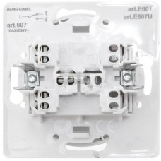Переключатель одноклавишный проходной Aling Conel серии EON.  "Белый" (E607.0)