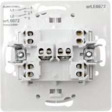 Выключатель проходной двойной Aling Conel EON белый (E6072.0)