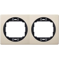 Рамка подвійна горизонтальна Aling Conel EON. Колір "Кремовий" з чорною вставкою (E6701.9E)
