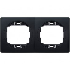 Рамка подвійна горизонтальна Aling Conel EON м'яка чорна з чорною вставкою (E6701.E1E)