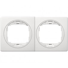 Рамка двойная горизонтальная Aling Conel серии EON.  "Белый" с белой вставкой (E6701.00)