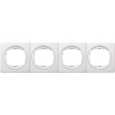 Рамка четырехместная горизонтальная Aling Conel EON белая с белой вставкой (E6704.00)