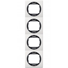 Рамка четверная вертикальная Aling Conel EON белая с черной вставкой (E6714.0E)