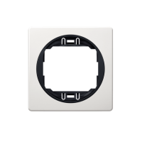 Рамка одинарная горизонтальная Aling Conel серии EON.  "Белый" с черной вставкой (E6801.0E)