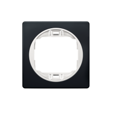 Рамка одинарна Aling Conel EON "м'який чорний" з білою вставкою (E6801.E10)