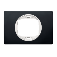 Рамка одинарная широкая Aling Conel серии EON.  "Мягкий черный" с белой вставкой (E6803.E10)