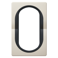 Рамка под двойную розетку E604 Aling Conel серии EON.  "Кремовый" с черной вставкой (E6805.9E)