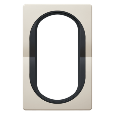 Рамка под двойную розетку E604 Aling Conel серии EON.  "Кремовый" с черной вставкой (E6805.9E)