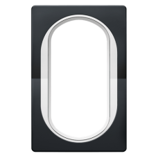 Рамка під подвійну розетку E604 Aling Conel серії EON. Колір "М'який Чорний" з білою вставкою (E6805.E10)