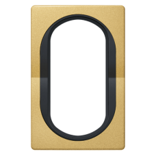 Рамка под двойную розетку E604 Aling Conel серии EON.  "Золотой" с черной вставкой (E6805.GE)