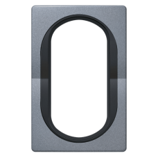 Рамка под двойную розетку E604 Aling Conel серии EON.  "Античное серебро" с черной вставкой (E6805.S1E)