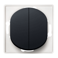 Выключатель проходной двухклавишный Aling Conel EON черный (E606.E1)