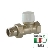 Кран відтинаючий радіаторний Bianchi 1/2” HВ прямий, ручка-регулятор