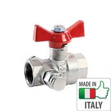 Кран шаровый Bonomi Tamigi 3/4” ВВ «бабочка» с воздухоотводчиком, 76170006R