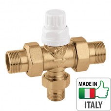 Трьохзонний термостатичний клапан Caleffi для електротеплового приводу 1"