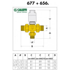 Трьохзонний термостатичний клапан Caleffi для електротеплового приводу 1/2" Трьохзонний термостатичний клапан Caleffi для електротеплового приводу 1/2"