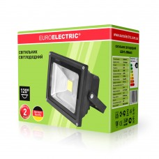 Уличный LED-прожектор Euroelectric COB 20Вт, 6500K (черный) Уличный LED-прожектор Euroelectric COB 20Вт, 6500K (черный)
