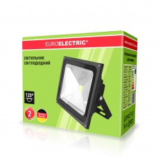 Уличный LED-прожектор Euroelectric COB 50Вт, 6500K (черный)