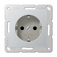 Розетка с заземлением Jung ECO profi. Цвет "Алюминий" (EP421AL)
