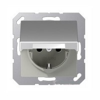 Розетка з заземленням та захисною кришкою Jung ECO profi (EP421KLAL). Колір: Алюміній