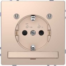 Розетка з з/к та LED модулем Merten D-Life. Колір Шампань